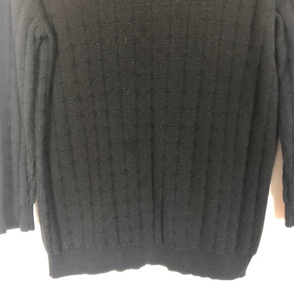 Vince Camuto 3/4 Sleeve Ribbed Black Sweater M - Picture 4 of 10